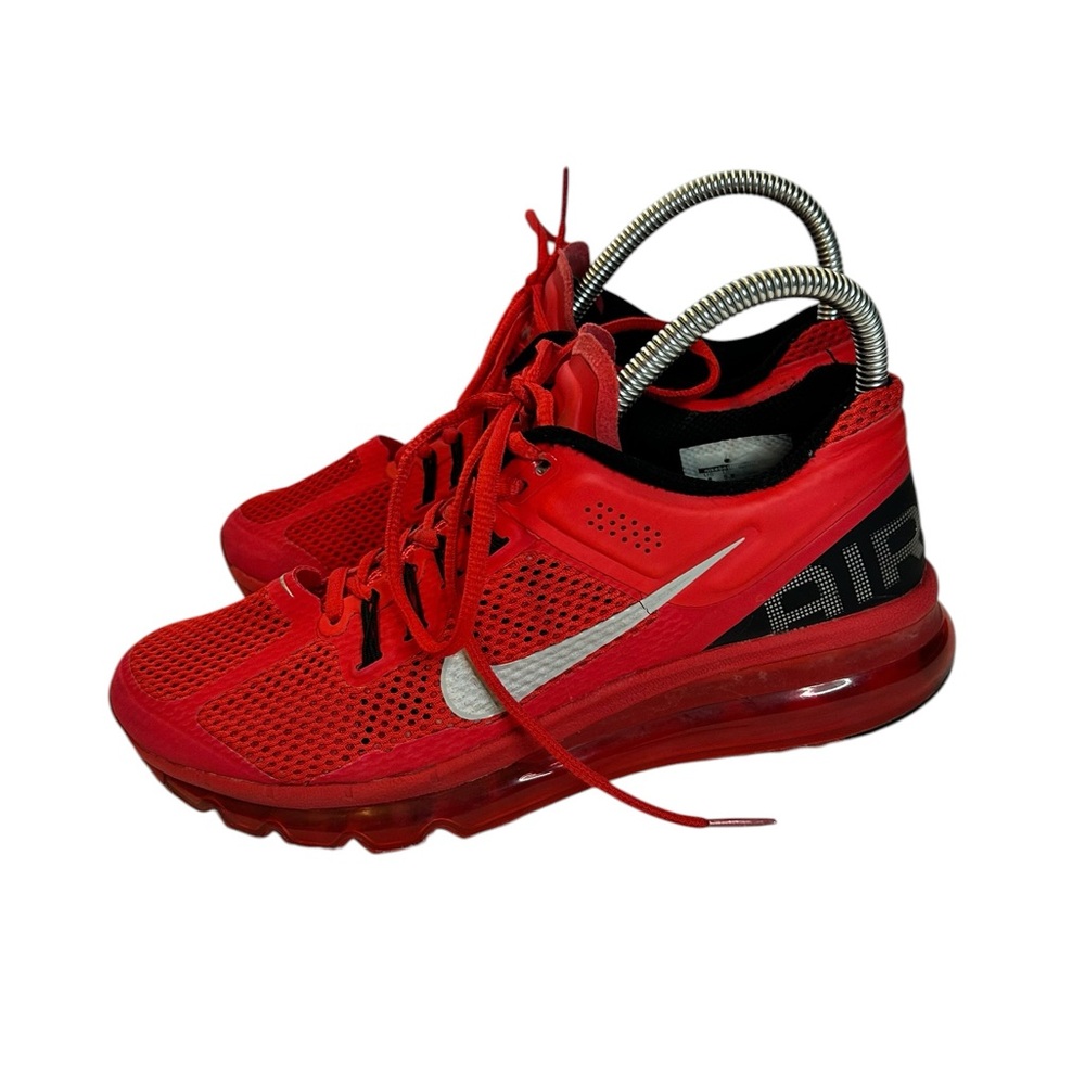 Nike Air Max Womens 8 Red Black Running Shoes Cushion Athletic Sneaker - Picture 2 of 15